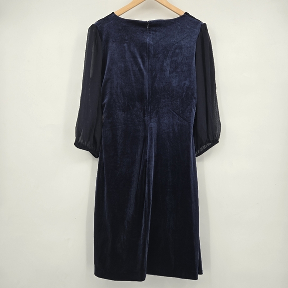 Elegant Navy Velvet DKNY Dress Size:14 NWT - Picture 4 of 9